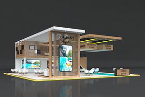3D Booth Exhibition Stand Stall 16x16m Height 550 cm 4 Side Open