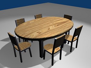 3d model dining table
