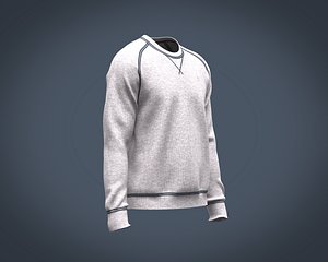 Mens sweatshirt with overlock stitch and raglan sleeve