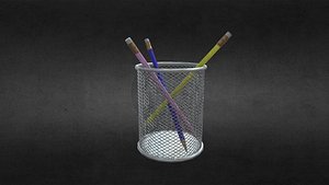 3D model Pen Holder UV Unwrapped and Baked