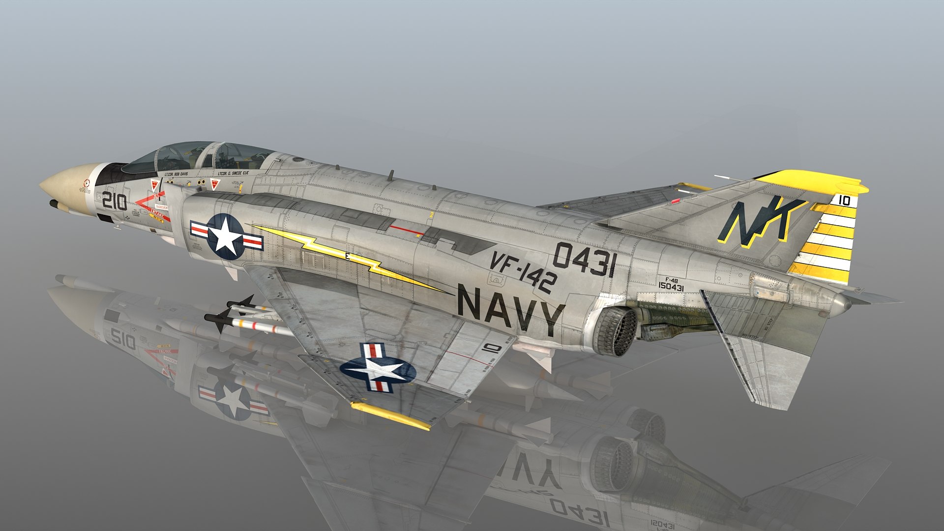 3D Model F4 BN Phantom II Ghostriders VF-142 USS Constellation ...