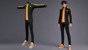 Mens Urban Hero Modern Full Outfit 3D Model