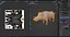 Fur Wild Boar V08 Rigged e Animação