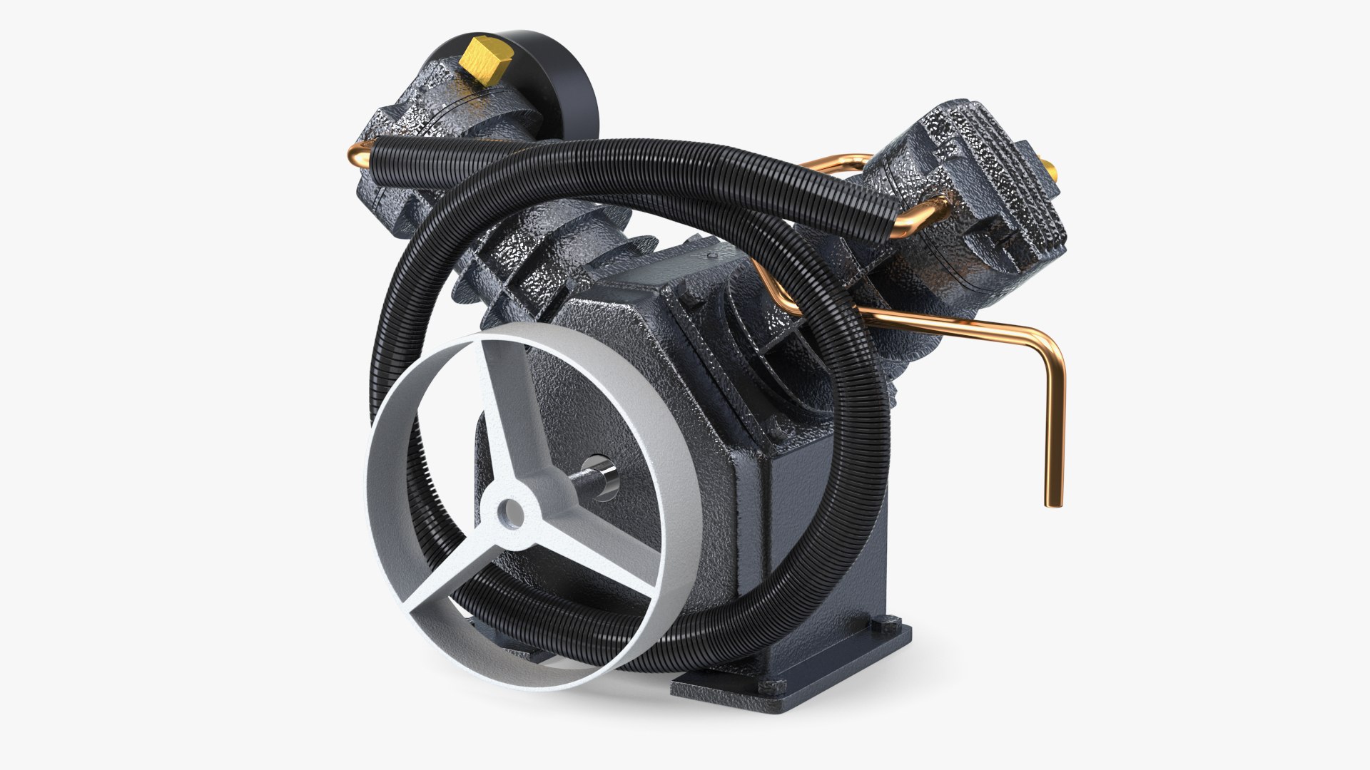 Air Compressor Pump Black 3D model preview
