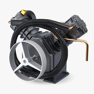 3D Air Compressor Pump Black model