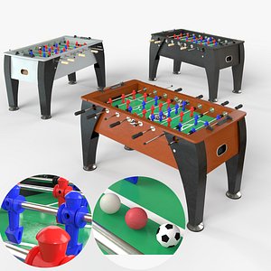 3D Three Colors of football tables in a collection