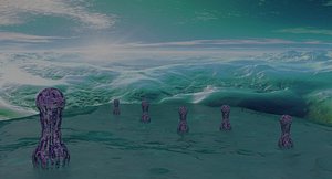 3D alien landscape model