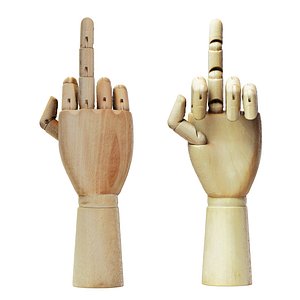 3D figurine wood hand model