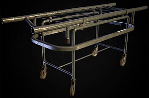3D Old Hospital Stretcher