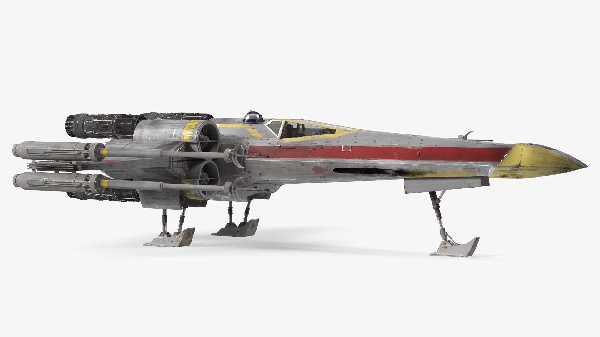 Starfighter X-Wing with Droid R2-D2 3D model preview