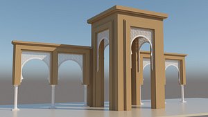 3D traditional moroccan door interior design model