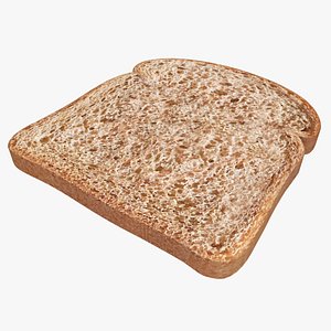 3d model bread slice bright