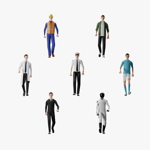 Male Pack 01 - Lowpoly - Rigged