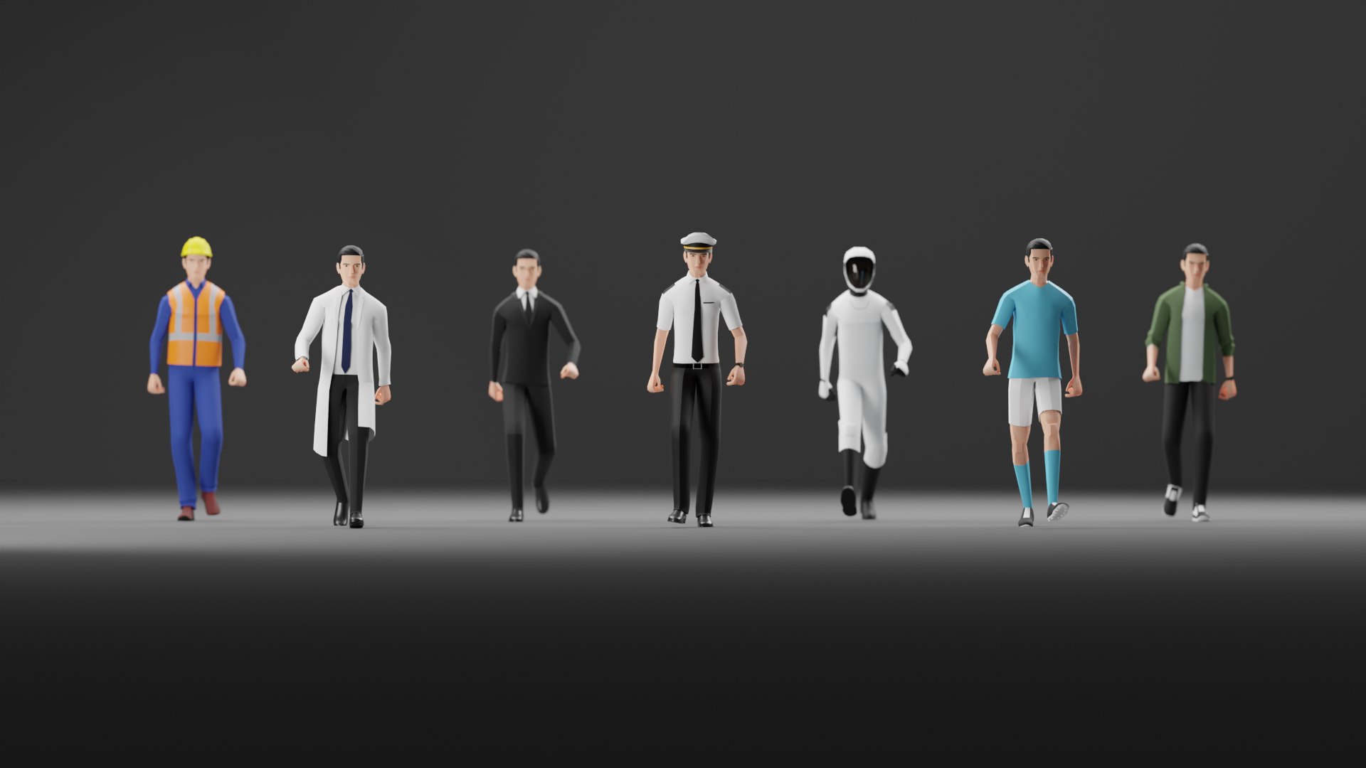 Male Pack 01 - Lowpoly - Rigged model - TurboSquid 2142000