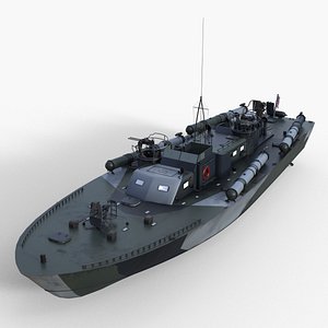 Elco Patrol Torpedo PT Boat - US Navy in WWII low-poly 3d model