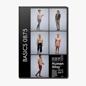 Basics0875 - A set containing 5 models of male and female adults walking in casual attire in public 3D model