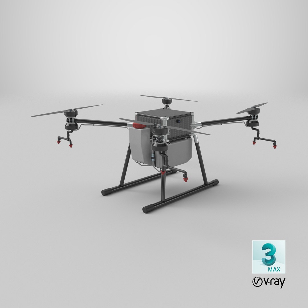 3D Agricultural Drone 3D Model Quadrotor Farming UAV Sprayer for Crop Dusting  Precision Agriculture model https://p.turbosquid.com/ts-thumb/v5/ST76Ei/nb/stemcell_max_vray_render/png/1778091438/1920x1080/fit_q87/758a96b805311f27407b7603b9ea78dc58c03f06/stemcell_max_vray_render.jpg
