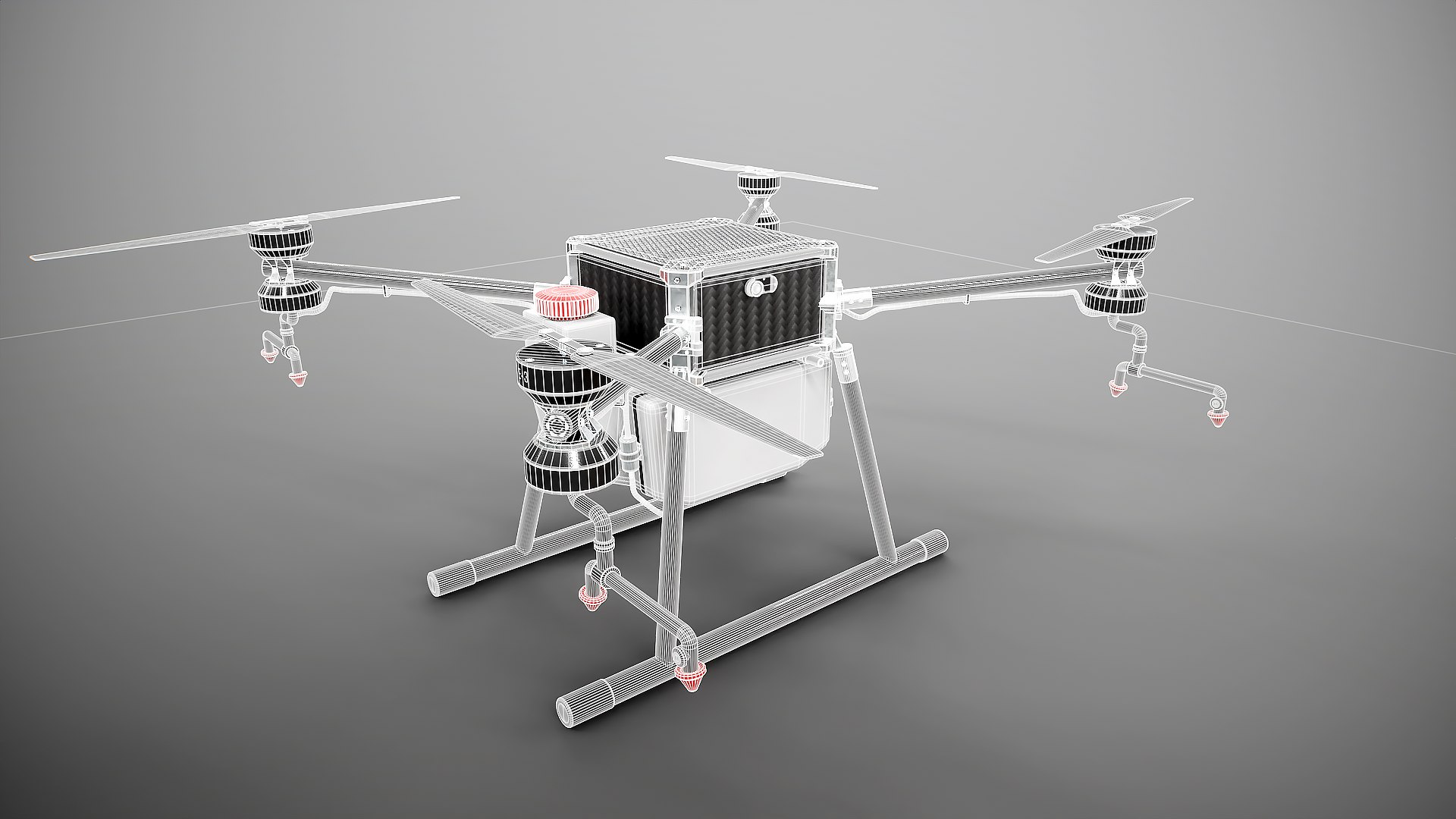 3D Agricultural Drone 3D Model Quadrotor Farming UAV Sprayer for Crop Dusting  Precision Agriculture model https://p.turbosquid.com/ts-thumb/v5/ST76Ei/zQ/roldron_wire_/png/1757771749/1920x1080/fit_q87/4e1e7f93fbc947a7b74e3878391ffdb003107bb3/roldron_wire_.jpg