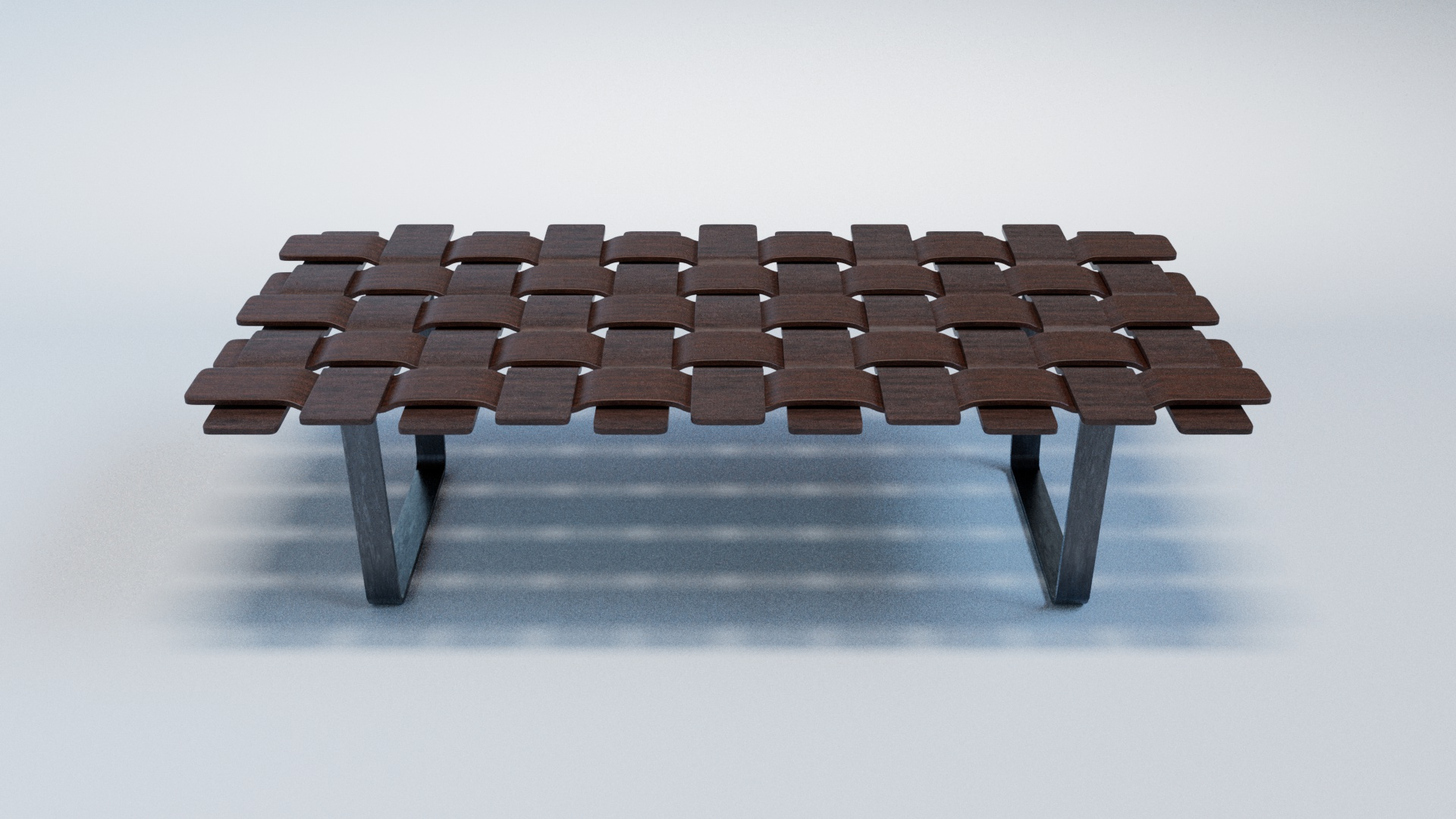 3D Walnut Grid Bench - TurboSquid 1967857