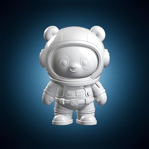 3D Chibi Panda Astronaut 3D Print Model