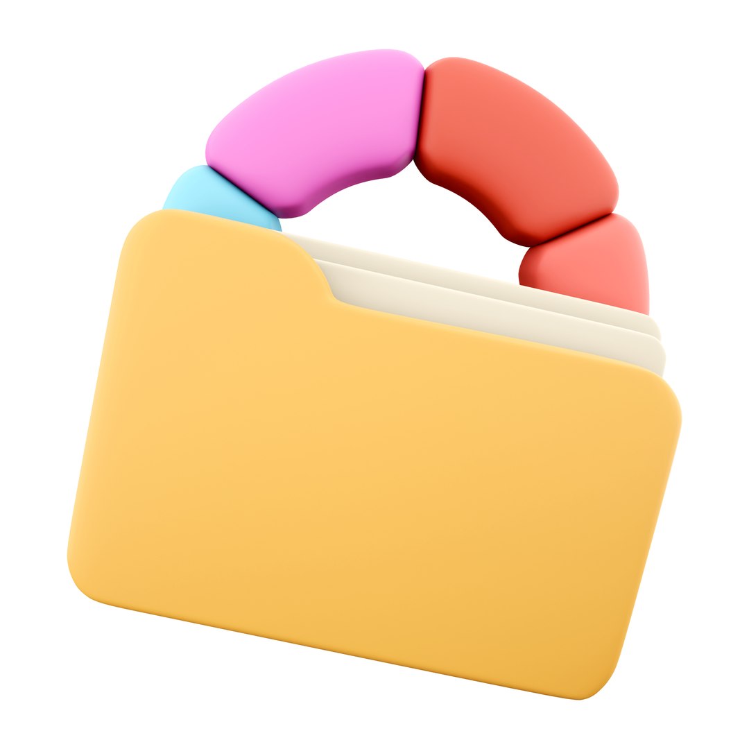 Color Wheel With Folder Icon Model - TurboSquid 2074176