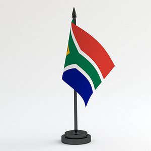 Table Flag South Africa 3D