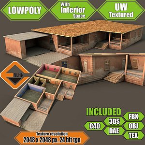 Lowpoly building with interior MBB11