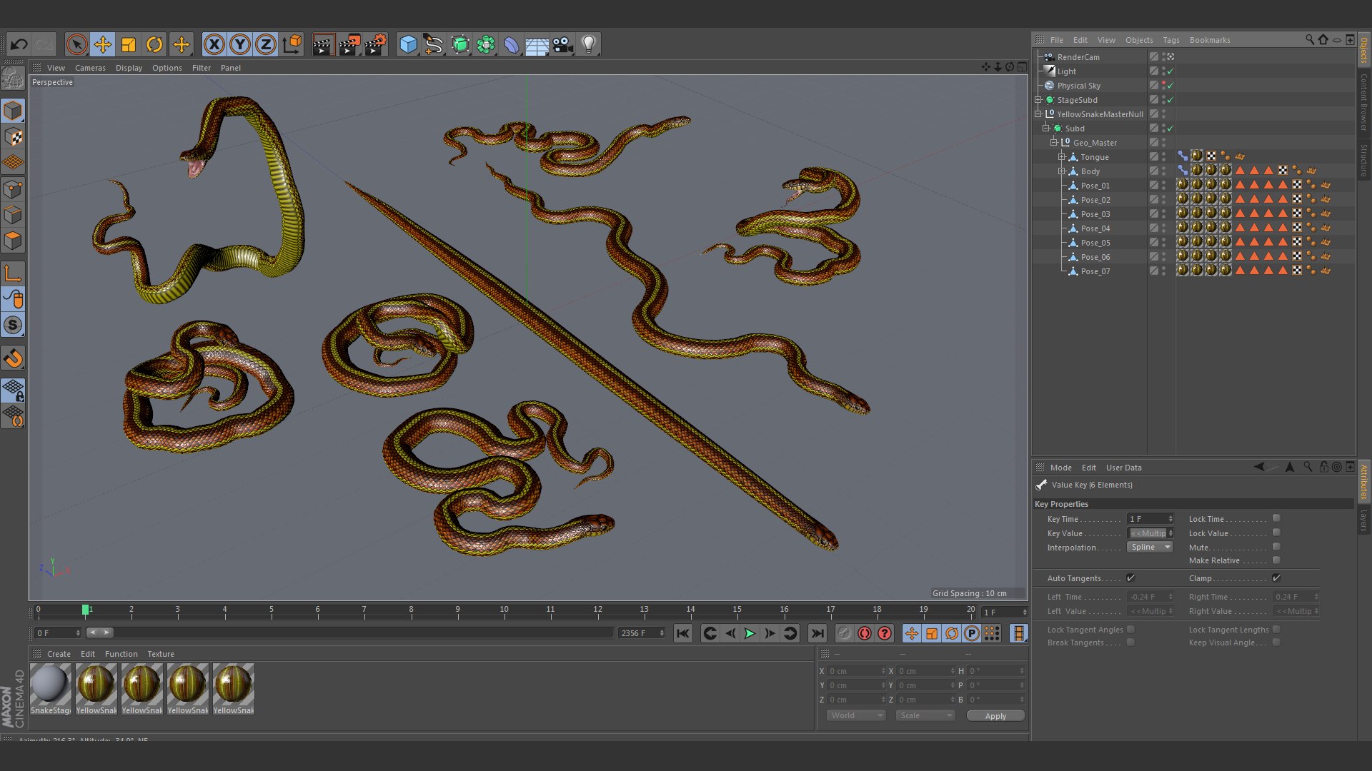 3D Yellow Snake - Rigged Model - TurboSquid 1774482