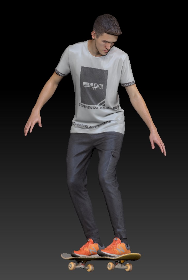Scanned Young Man Skate 3D Model - TurboSquid 1476370