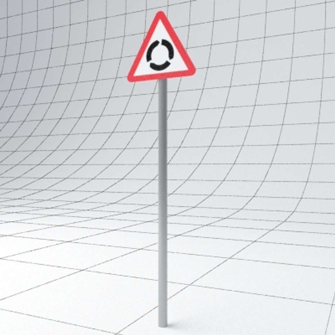 Traffic Roundabout - Sign 3d Max