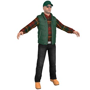 3D model truck driver