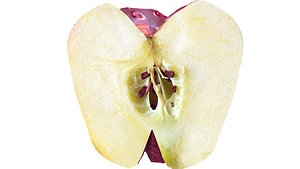 3D model apple red half