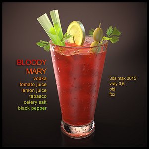 Bloody Mary cocktail 3D