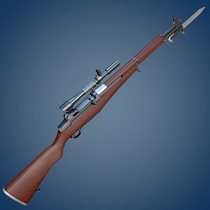 M1 Garand rifle with scope and bayonet