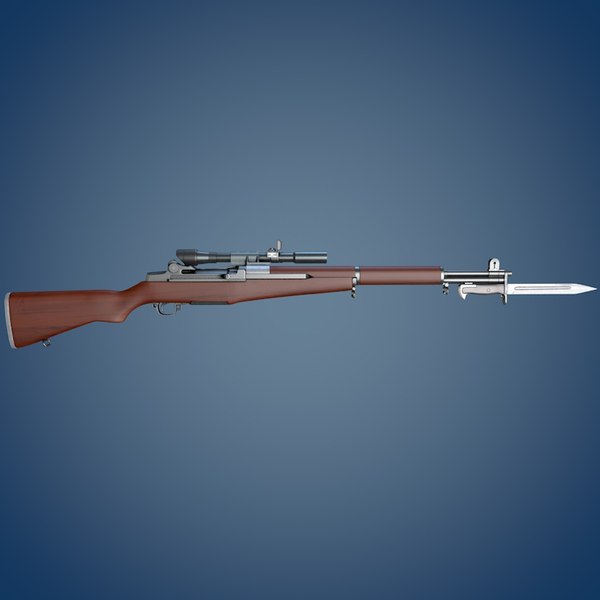 m1 garand rifle c4d