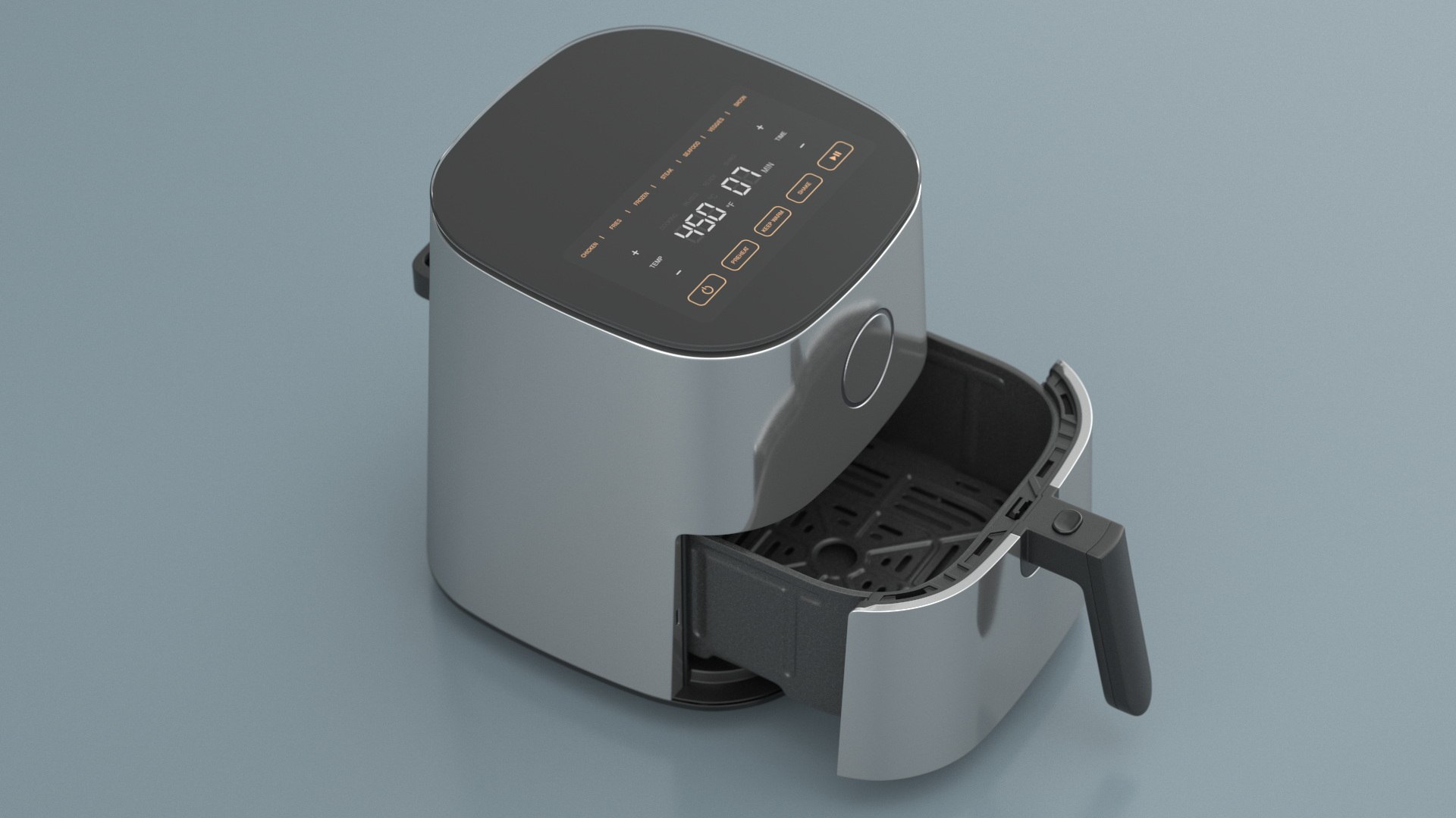 3D model Air Fryer Steel https://p.turbosquid.com/ts-thumb/v6/5x1wOG/7x/airfryersteelmb3dmodel006/jpg/1724879059/1920x1080/fit_q87/3a0ebe6d1d0dc80d78aa750ba7a2b635a7d9ed38/airfryersteelmb3dmodel006.jpg