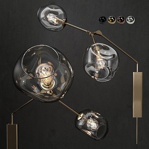 3D branching bubble wall lamp
