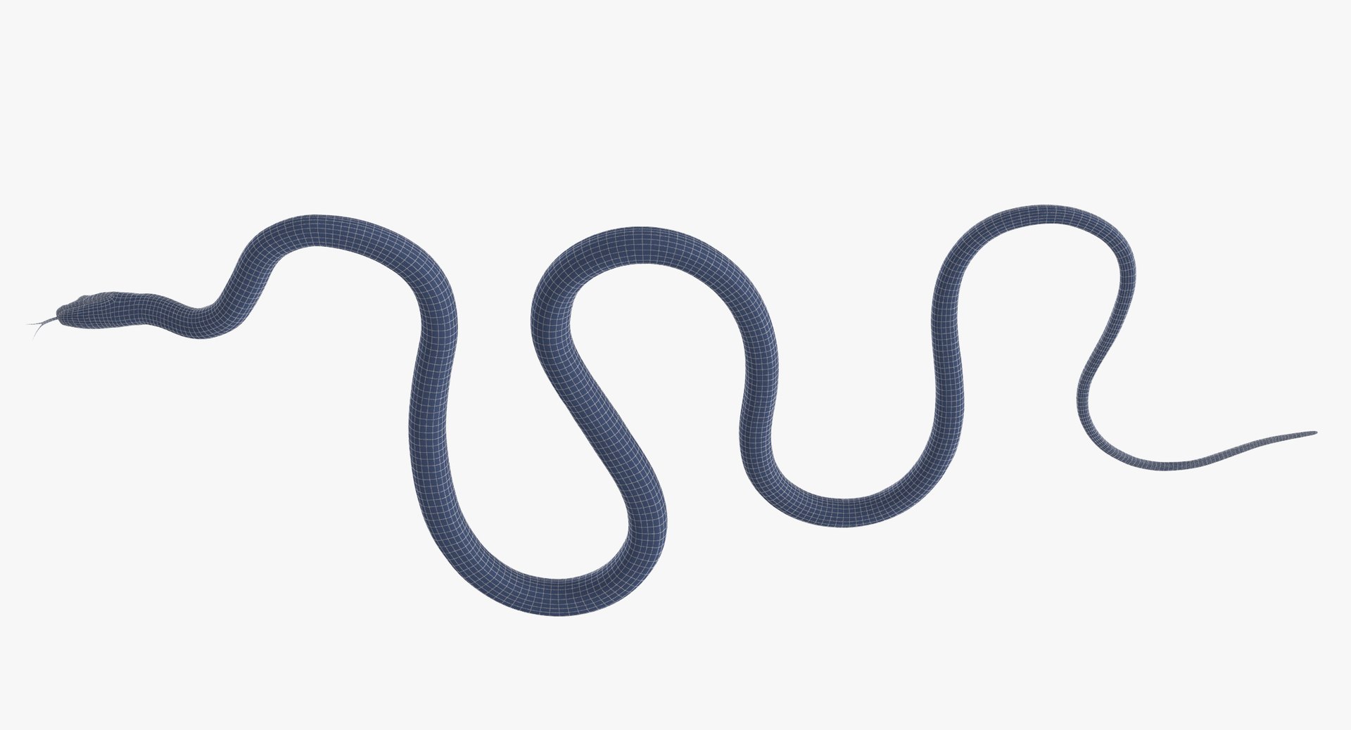 3d Model Green Snake 01