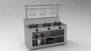 Commercial Burners Gas Stove - Cooking Range 3D model