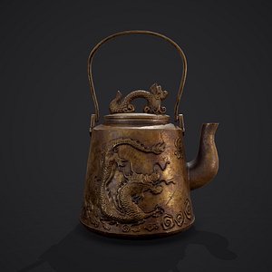 antique teapot tea 3D model