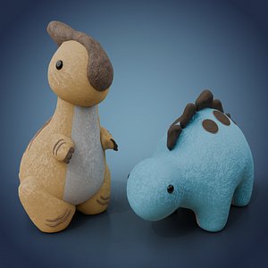 Dinosaur Plush Toys Duo Set - Stegosaurus and Parasaurolophus