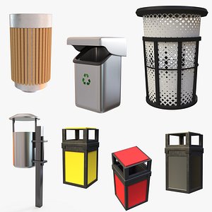 3D Trash Can Collection II model