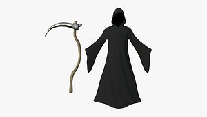 3D model Grim Reaper Costume A01 Black Death - Character Design