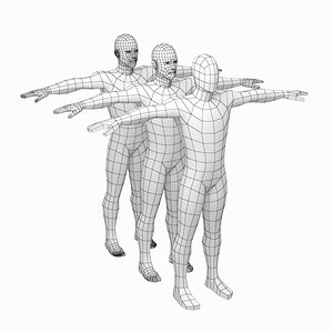 mesh male body t-pose 3D model