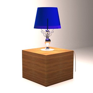 Contemporary Table Lamp and Side Table