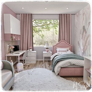 3D Kids Room 1 Blender Scene