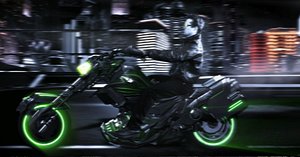 Cyberpunk Futuristic Motorcycle