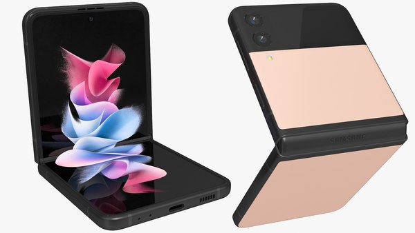 Samsung Galaxy Z Flip 3 in Official Colors Low-poly 3D Model