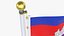 3D Cambodia Flag Stand Pole Animated Loop model