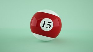 3D Billiard Pool Ball-15 American Model model